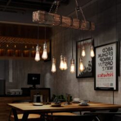 industrial wood chandelier