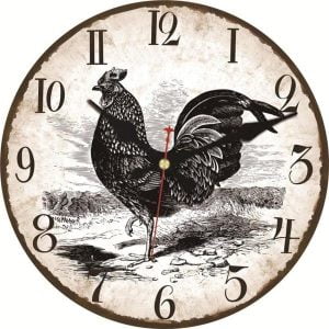 old rooster clock