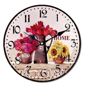 clock with flowers