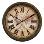clock with world map