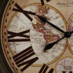 clock with world map