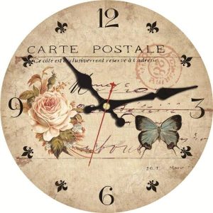 clock with butterfly
