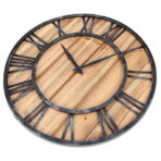 industrial clock wood and metal