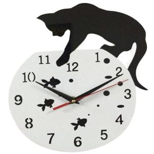 cat wall clock