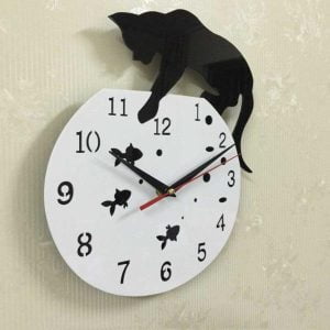 cat wall clock