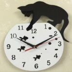 cat wall clock