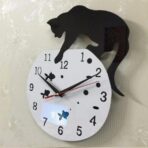 cat wall clock