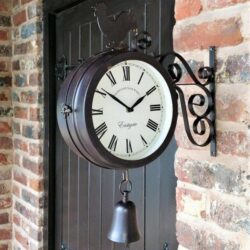 double sided outdoor station clock