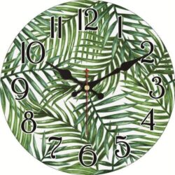 green leaf clock