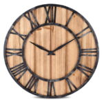 industrial clock wood and metal