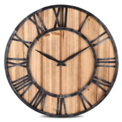 industrial clock wood and metal