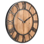 industrial clock wood and metal