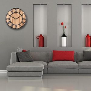 industrial clock wood and metal
