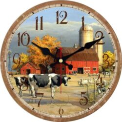 farm animals wall clock