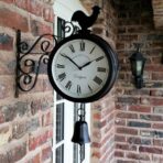 double sided outdoor station clock