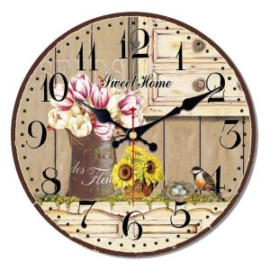 flower wall clock