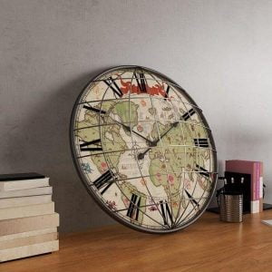 wall clock world map