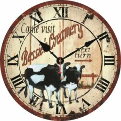 wall clock cow pattern