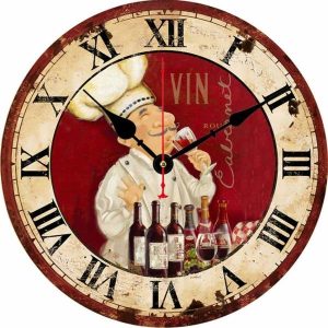 wine themed wall clock