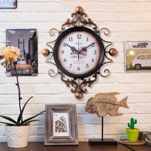 vintage wrought iron clock