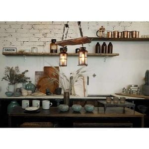 industrial wood metal lighting