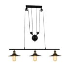 3 lamp industrial chandelier