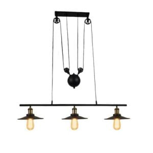 3 lamp industrial chandelier
