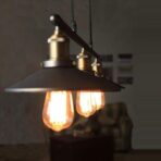 3 lamp industrial chandelier