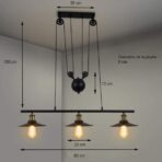 3 lamp industrial chandelier