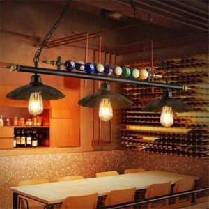 industrial billiard chandelier