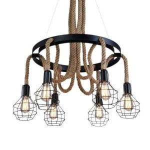 industrial rope chandelier