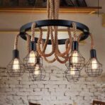 industrial rope chandelier