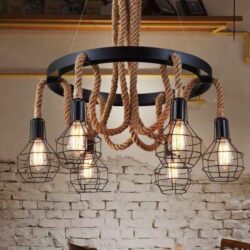 industrial rope chandelier