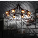 industrial black chandelier