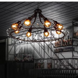 industrial black chandelier