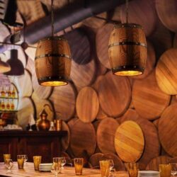 chandelier barrel wood