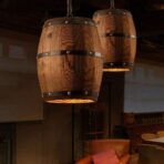 chandelier barrel wood