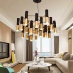 black tube chandelier