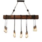 industrial wood chandelier