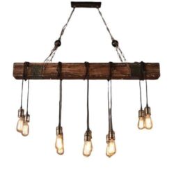industrial wood chandelier