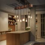 industrial wood chandelier