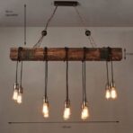 industrial wood chandelier