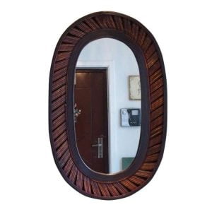 bamboo oval mirror