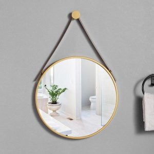 gold barber mirror