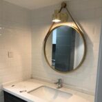 gold barber mirror