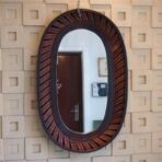 bamboo oval mirror