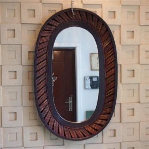 bamboo oval mirror