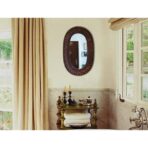 bamboo oval mirror