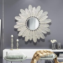 mirror metal feather