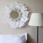 feather round mirror
